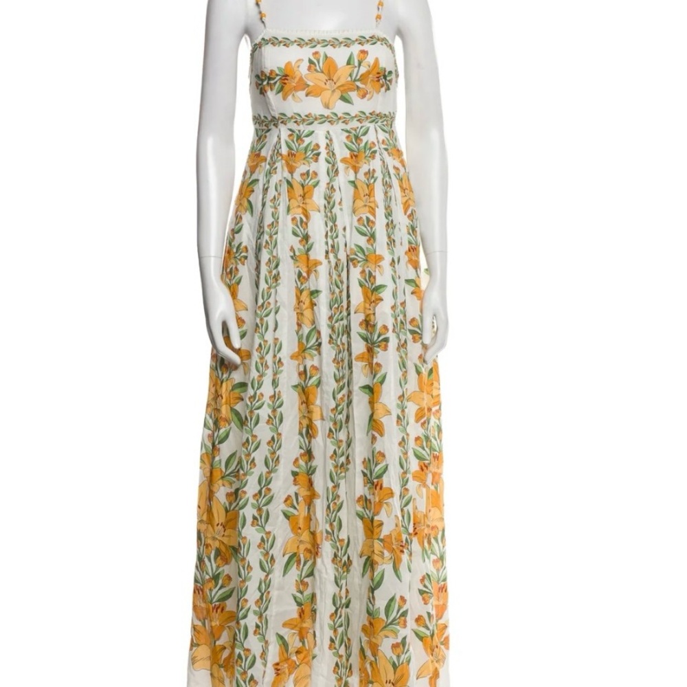 FARM Rio Yellow and Green Floral Maxi Dress